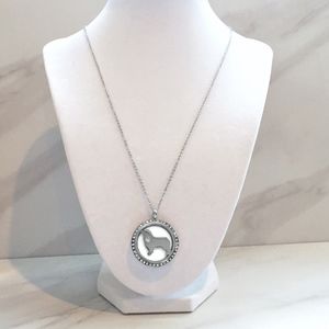 Collie Aromatherapy Pendant / Silver Dog Necklace